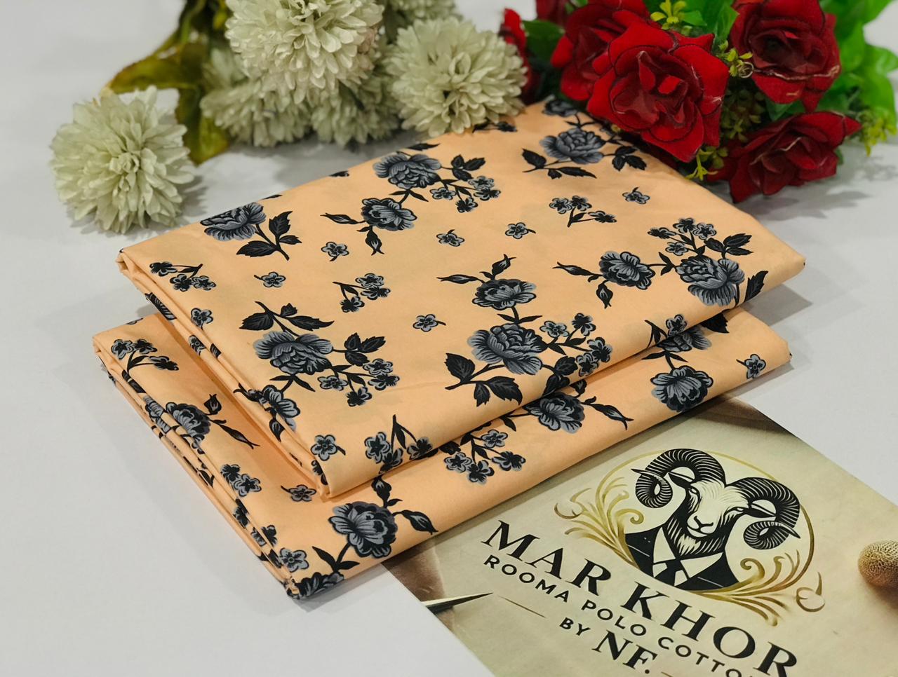 Premium Floral Prints Unstitched Polo Cotton 2Pc