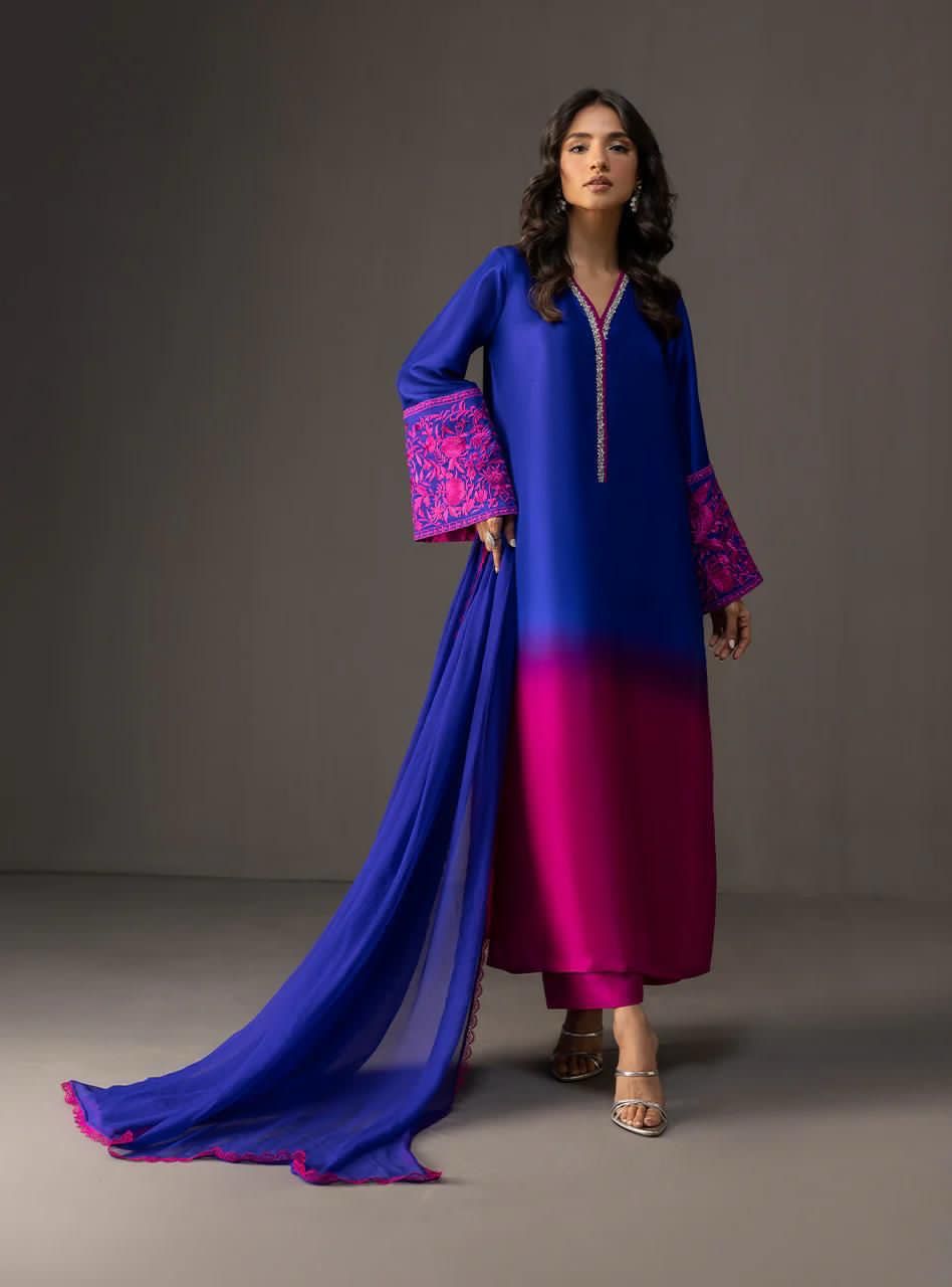 Zainab Chottani Embroidered Silk 3Piece