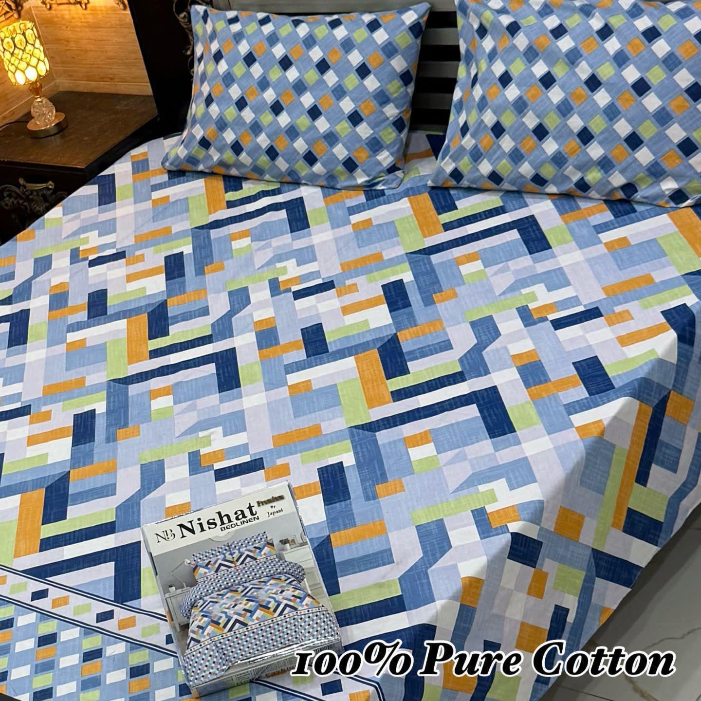 Premium Quality 100% Pure Cotton Bedsheet - 07