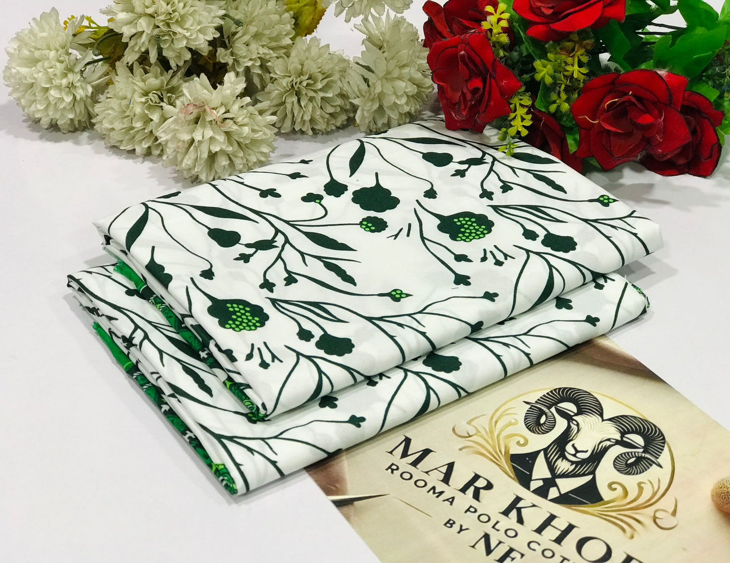 Premium Floral Prints Unstitched Polo Cotton 2Pc