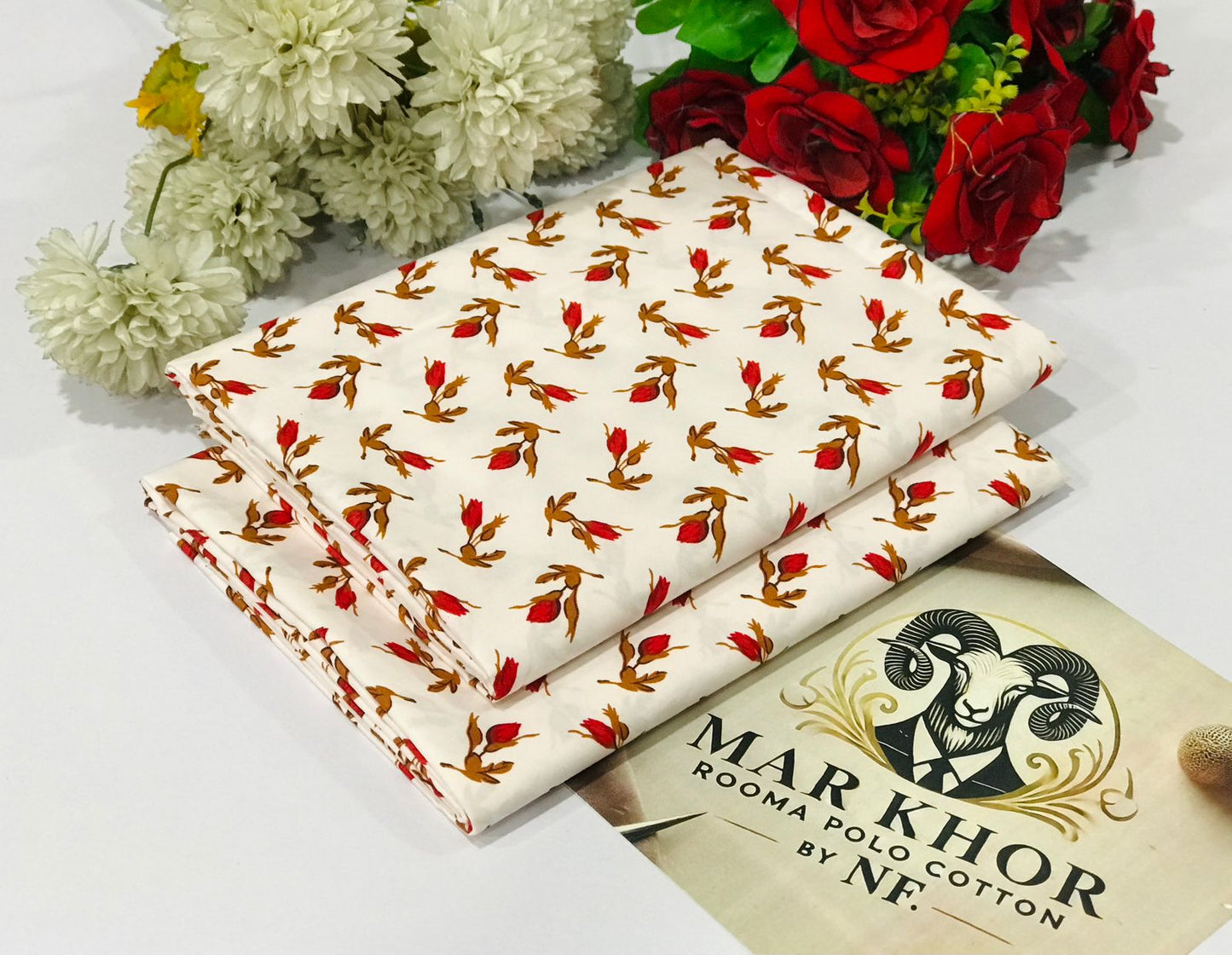 Premium Floral Prints Unstitched Polo Cotton 2Pc