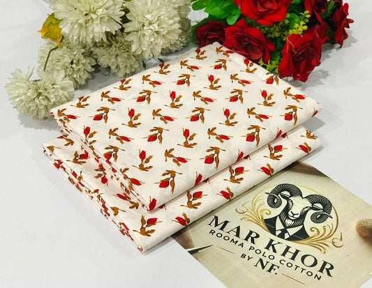 Premium Floral Prints Unstitched Polo Cotton 2Pc