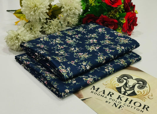 Premium Floral Prints Unstitched Polo Cotton 2Pc