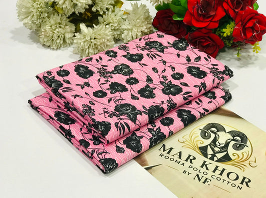 Premium Floral Prints Unstitched Polo Cotton 2Pc