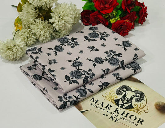Premium Floral Prints Unstitched Polo Cotton 2Pc