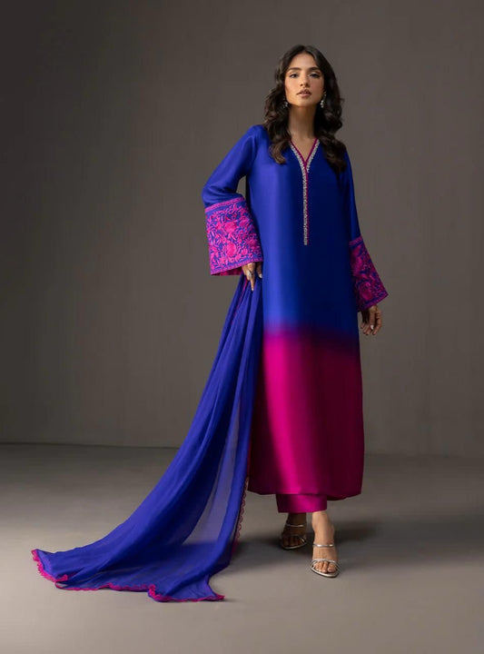 Zainab Chottani Embroidered Silk 3Piece
