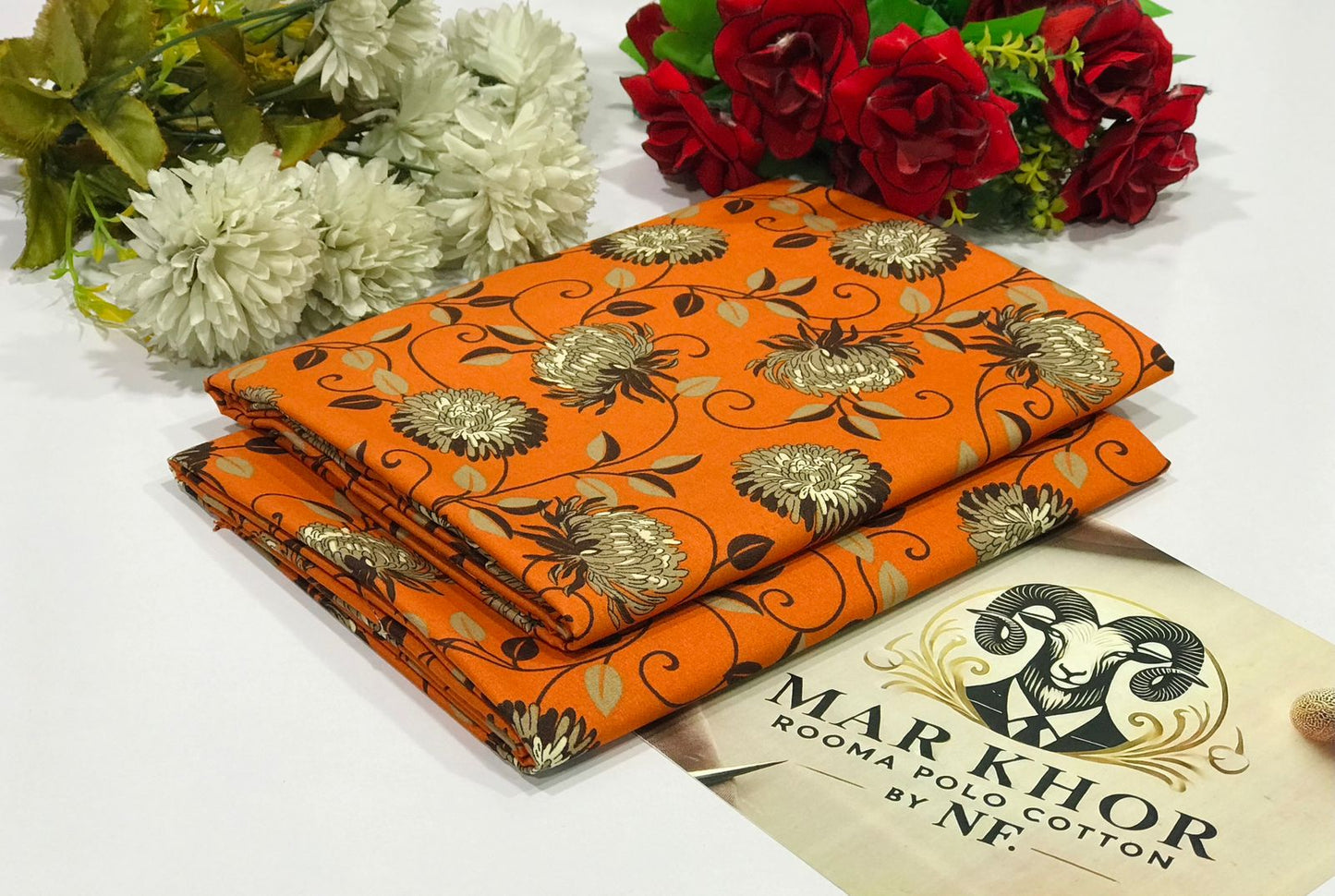 Premium Floral Prints Unstitched Polo Cotton 2Pc