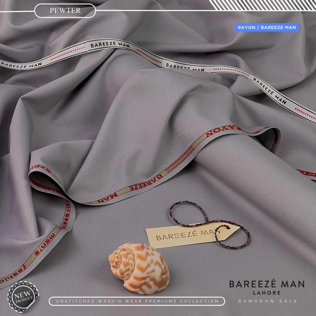 BAREEZE MAN Premium Wash & Wear Unstitched Suit - 12
