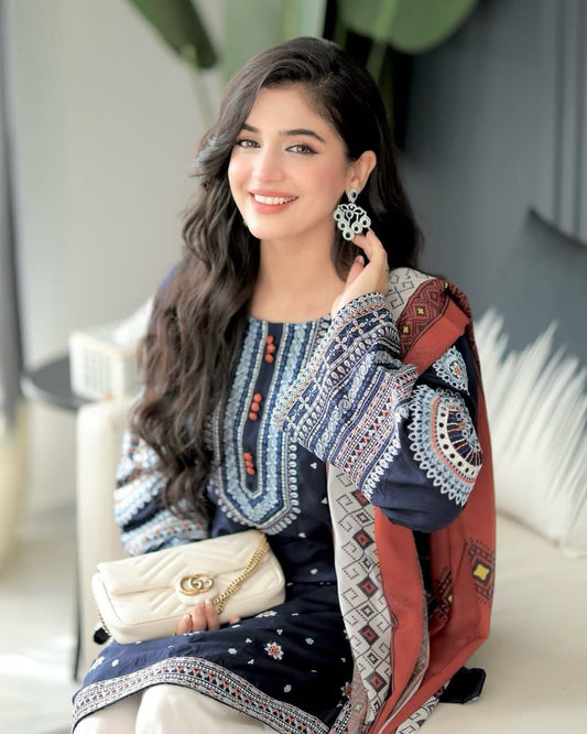 JAZMIN Luxury Embroidered Unstitch 3Piece