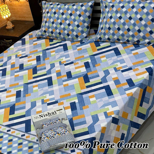 Premium Quality 100% Pure Cotton Bedsheet - 07