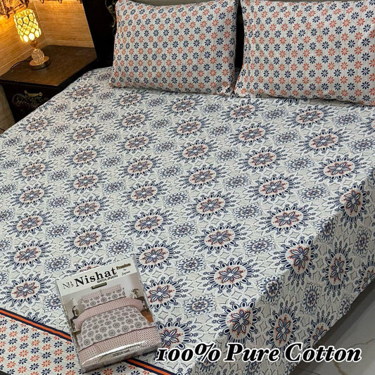 Premium Quality 100% Pure Cotton Bedsheet - 08