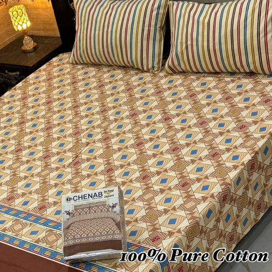 Premium Quality 100% Pure Cotton Bedsheet - 04