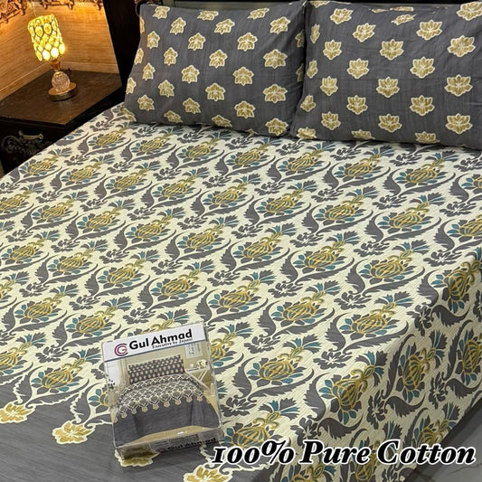 Premium Quality 100% Pure Cotton Bedsheet - 03