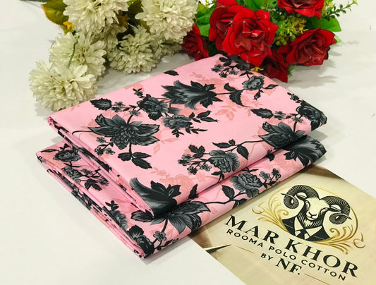 Premium Floral Prints Unstitched Polo Cotton 2Pc