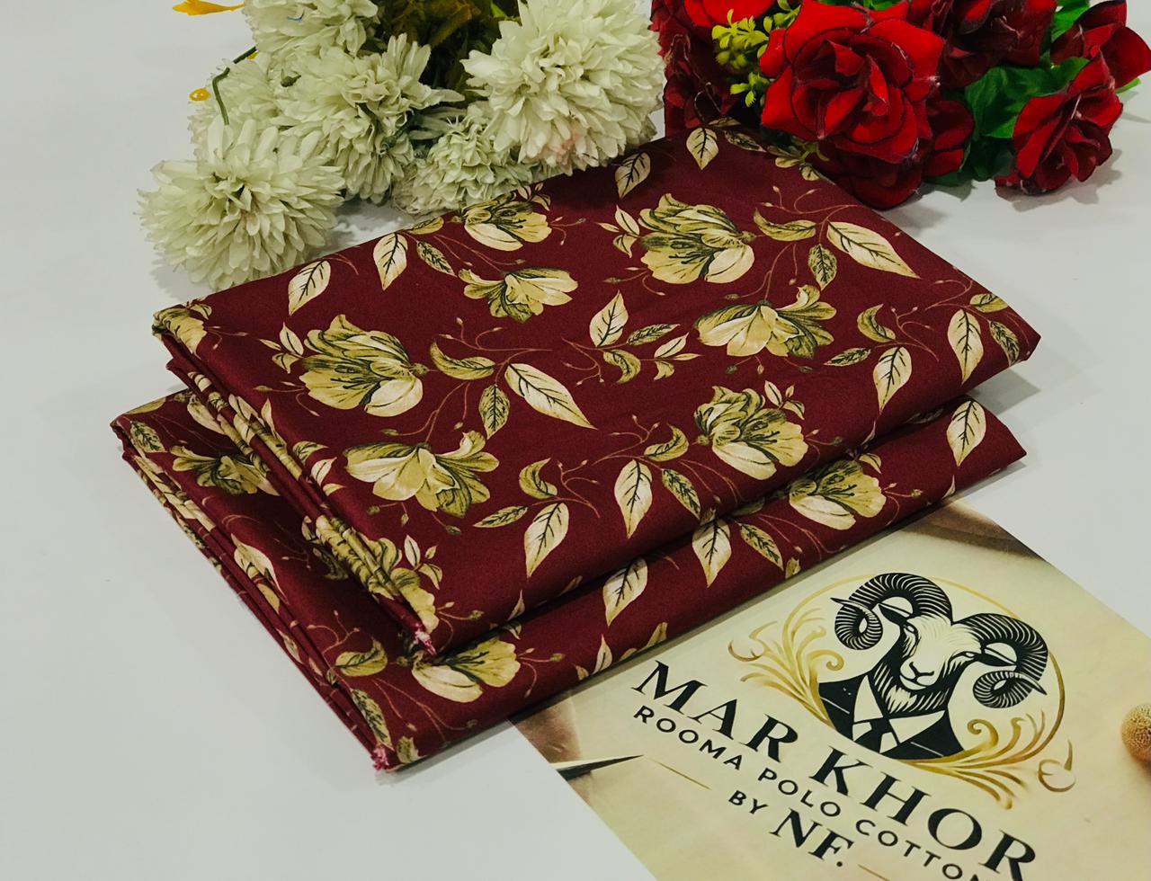 Premium Floral Prints Unstitched Polo Cotton 2Pc