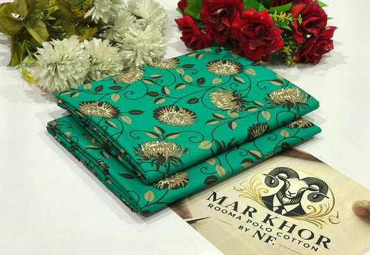 Premium Floral Prints Unstitched Polo Cotton 2Pc