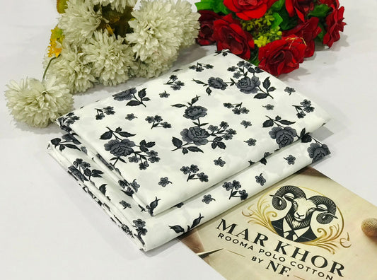 Premium Floral Prints Unstitched Polo Cotton 2Pc