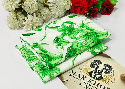 Premium Floral Prints Unstitched Polo Cotton 2Pc
