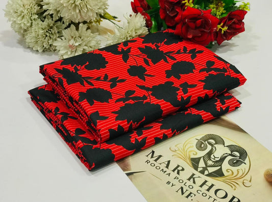 Premium Floral Prints Unstitched Polo Cotton 2Pc