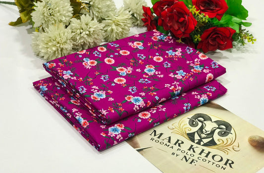 Premium Floral Prints Unstitched Polo Cotton 2Pc