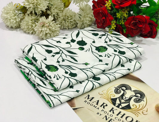 Premium Floral Prints Unstitched Polo Cotton 2Pc